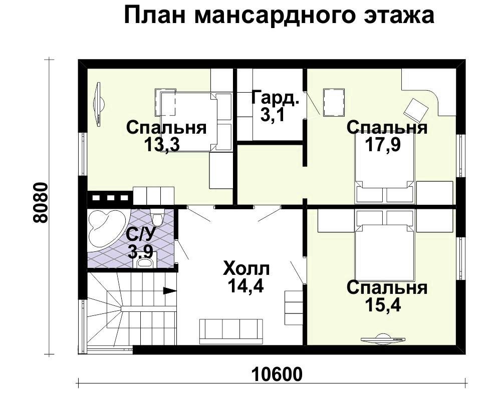 СКПК-167 план мансарды